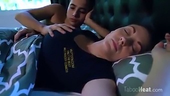 Mature American Stepmom'S Sleepless Night With Her Young Stepson