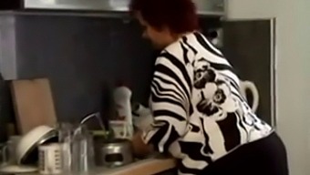 Fat Granny Enjoys A Kitchen Encounter With Her Lover