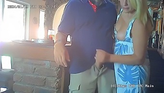 A Waitress At A Bar Caught Masturbating To Her Boss