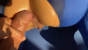 Stepsister Indulges In Sexual Activity During Yoga Session, Riding Oiled Penis And Receiving Ejaculation On Her Breasts