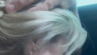 Beautiful Face And Real Blonde Alineflavio'S Outdoor Orgasm In A Car